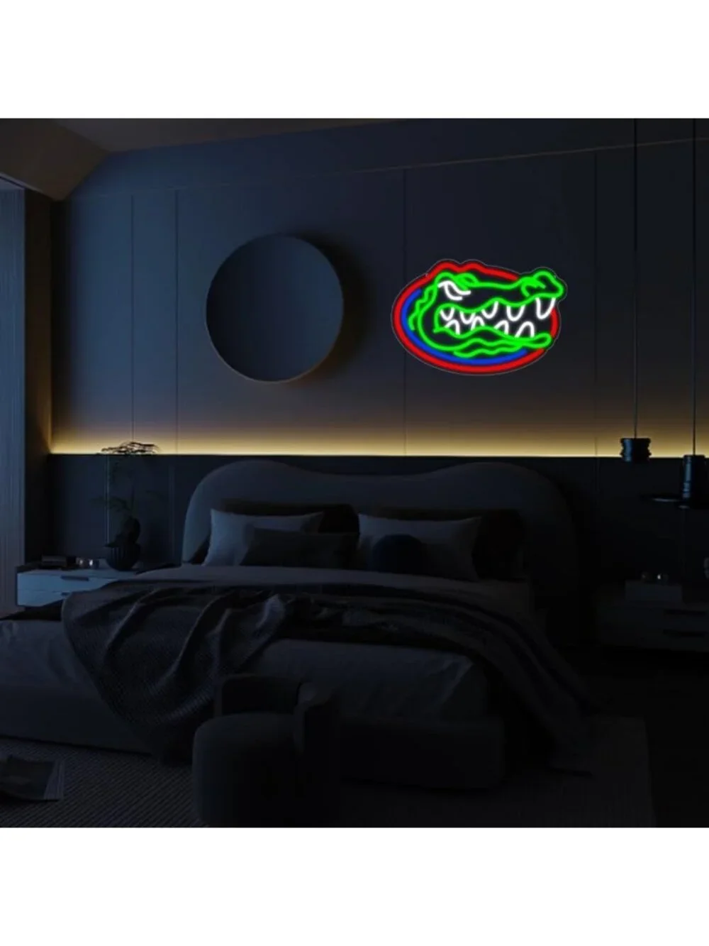 Neon LED Basketball Team Sign for Bedroom Wall Decor, Modern Wall Mount Light